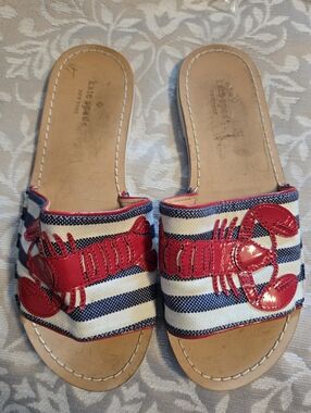 Kate Spade Red Lobster Nautical Slide Sandals